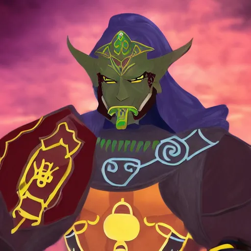 Prompt: Ganondorf as a wise father figure, professional headshot