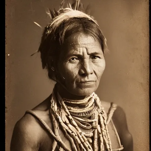 Image similar to Photo portrait of a woman from a European tribe.