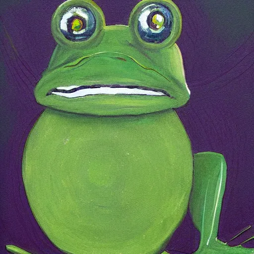 Image similar to frog headed knight, painting,