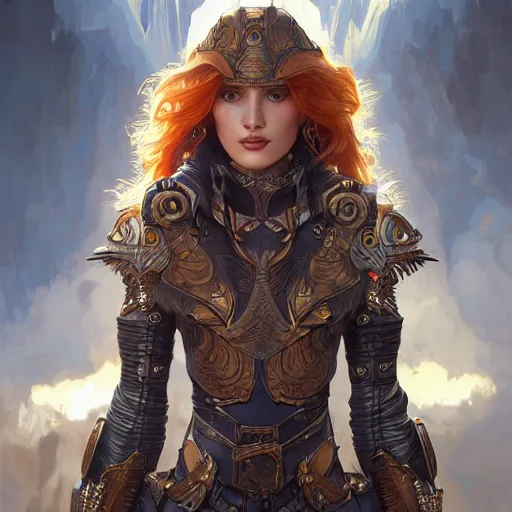 Image similar to ultra realistic illustration, bella thorne wearing valkyire helm, intricate, elegant, highly detailed, digital painting, artstation, concept art, smooth, sharp focus, illustration, art by artgerm and greg rutkowski and alphonse mucha