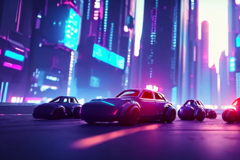 Prompt: a cute little robots in at cyberpunk city. super realistic 8 k render of a elegant, cinematic composition