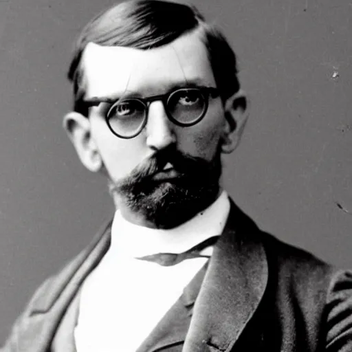 Prompt: victorian era photograph of gordon freeman with a headcrab on his head