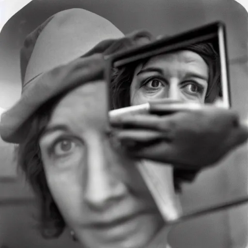 Image similar to the self portrait, by vivian maier,