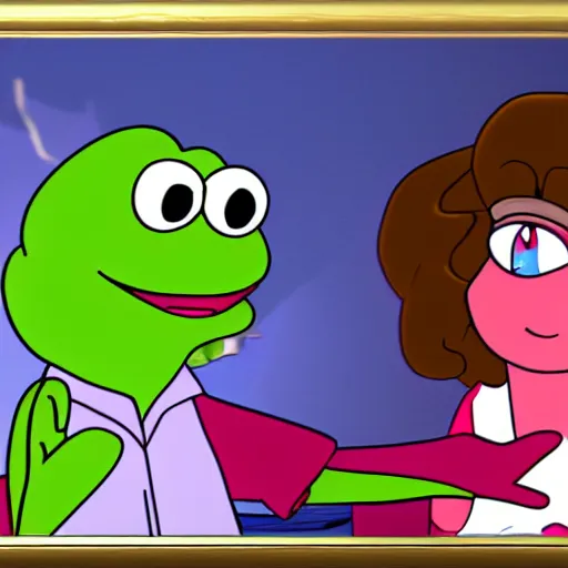 Image similar to frame from the pepe friends tv series