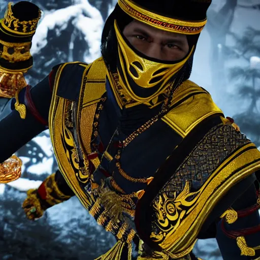 Image similar to Vajiralongkorn in Mortal Kombat XII, 4k, detailed,