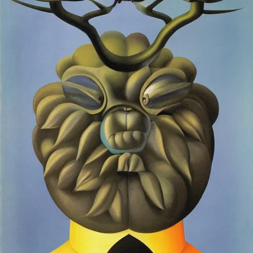 Prompt: Beetle Monster by René Magritte