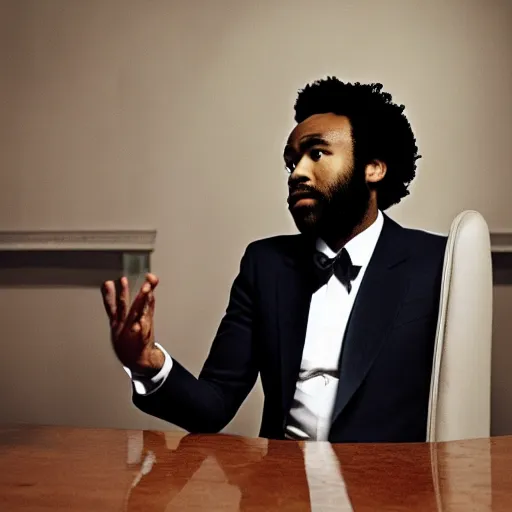 Image similar to Donald Glover as the Godfather