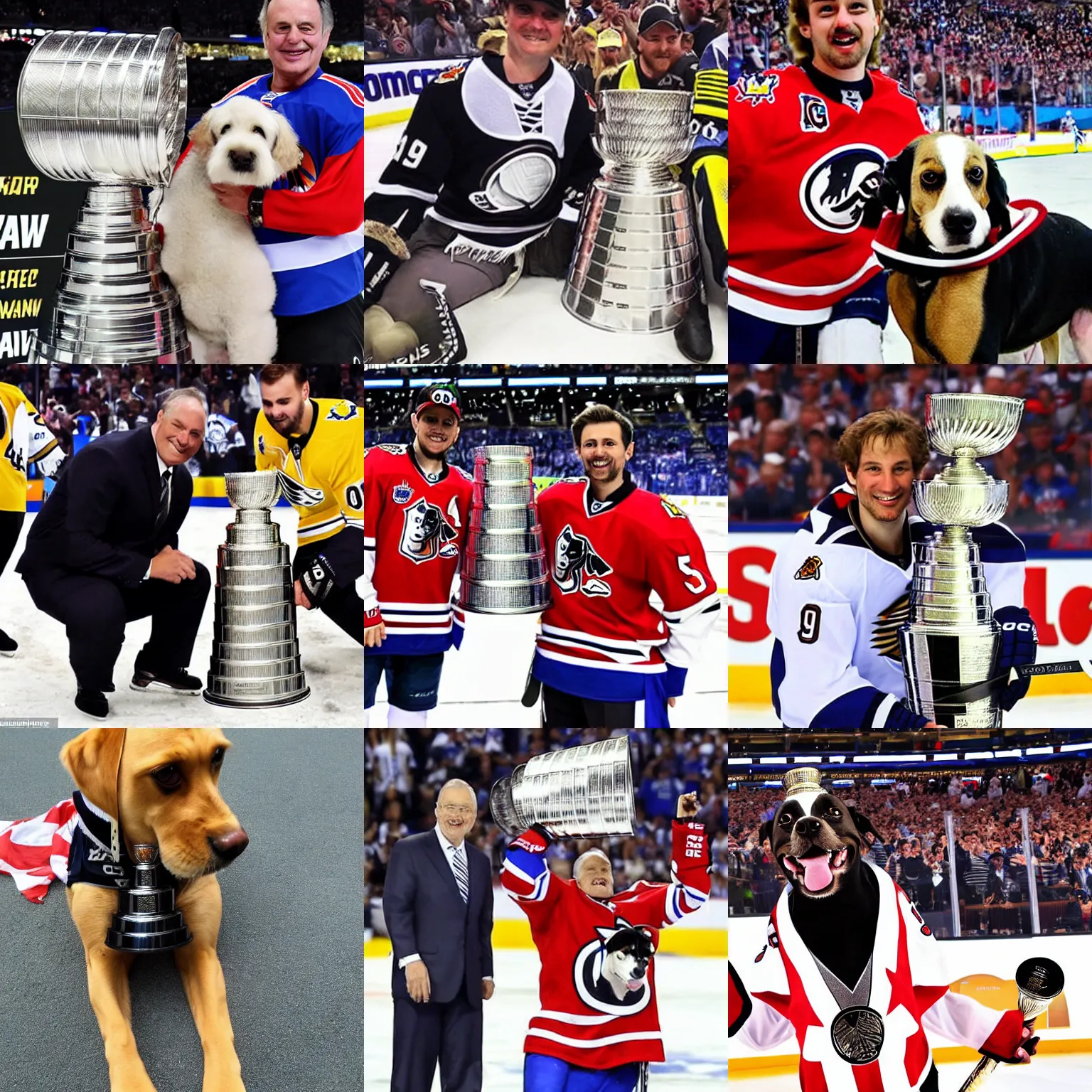 Prompt: at last a dog has won the stanley cup