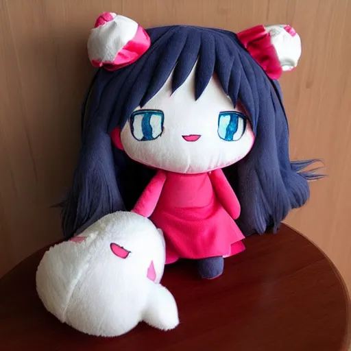 Prompt: cute fumo plush of the girl who always forgets to comb her hair in the morning