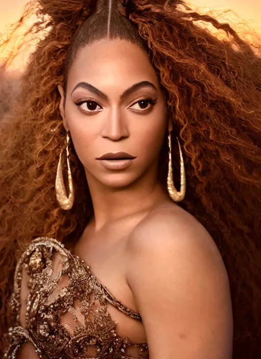 Image similar to photographic portrait of a stunningly beautiful renaissance beyonce with soft makeup in soft dreamy light at sunset, royal themed, contemporary fashion shoot, by edward robert hughes, annie leibovitz and steve mccurry, david lazar, jimmy nelsson, breathtaking, 8 k resolution, extremely detailed, beautiful, establishing shot, artistic, hyperrealistic, beautiful face, octane render