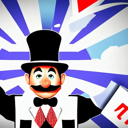 Prompt: british person! dream photo portrait of mr monopoly, professional photoshoot,