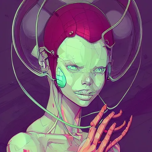 Prompt: cell shaded llustration, a study of alien females, post grunge concept art by josan gonzales and wlop, highly detailed, intricate, sharp focus, Trending on Artstation HQ, deviantart-H 704