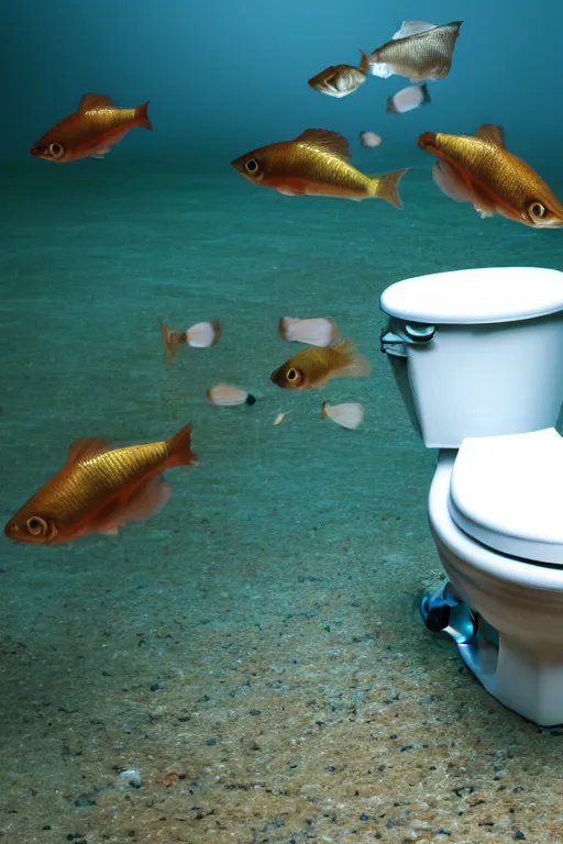 Prompt: fish swimming inside a toilet, 4 k, high res