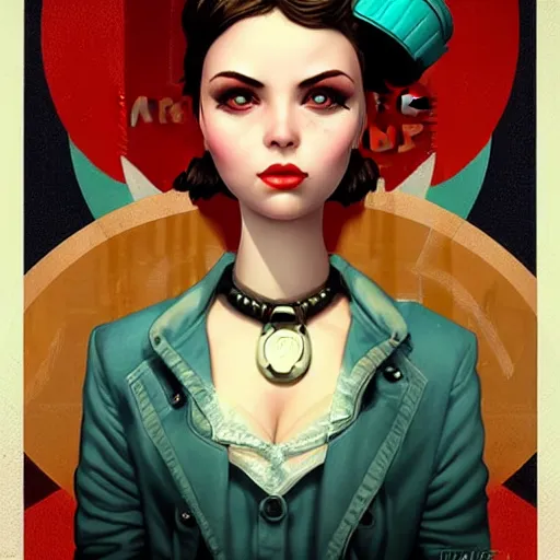 Prompt: Lofi Bioshock portrait Pixar style by Tristan Eaton Stanley Artgerm and Tom Bagshaw