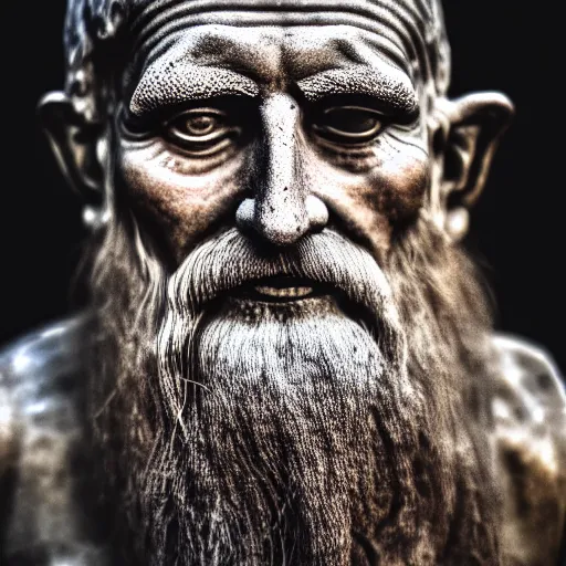 Prompt: Photography of 1000 years old living man with highly detailed 1000 years old face