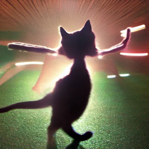 Image similar to Psilocybin induced cat dances