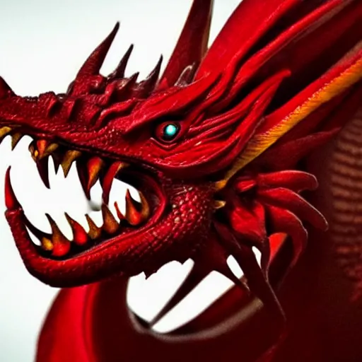 Image similar to a stunning photo of a red dragon