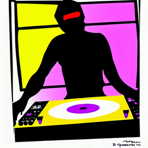 Prompt: hyperpop art of a party goer begging for a dj set