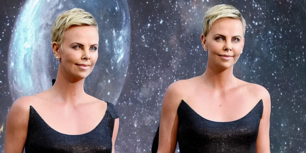 Image similar to Charlize Theron is the captain of the starship Enterprise in the new Star Trek movie