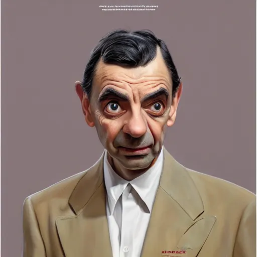 Image similar to a portrait of Mr Bean , detailed, centered, digital painting, artstation, concept art, donato giancola, Joseph Christian Leyendecker, WLOP, Boris Vallejo, Breathtaking, 8k resolution, extremely detailed, beautiful, establishing shot, artistic, hyperrealistic, octane render