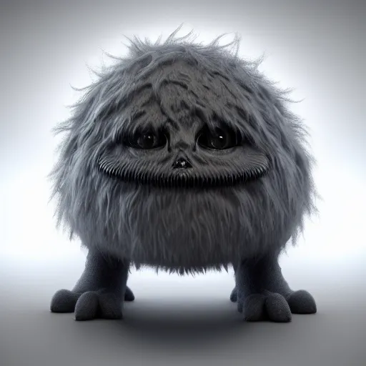 Prompt: cute chthonic fluffy monster by Giger, vray render, 50mm lens, bottom angle