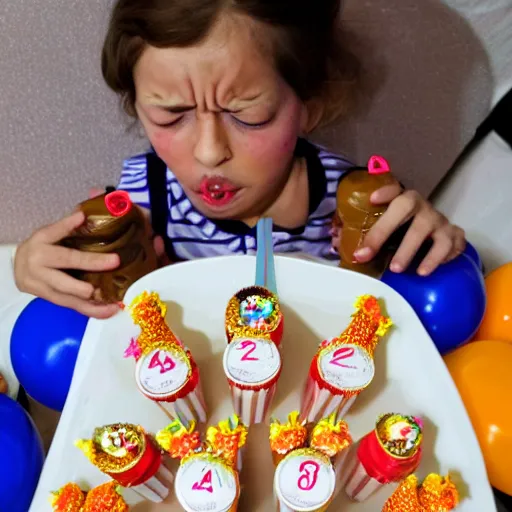 Prompt: the absolute despair of a birthday party