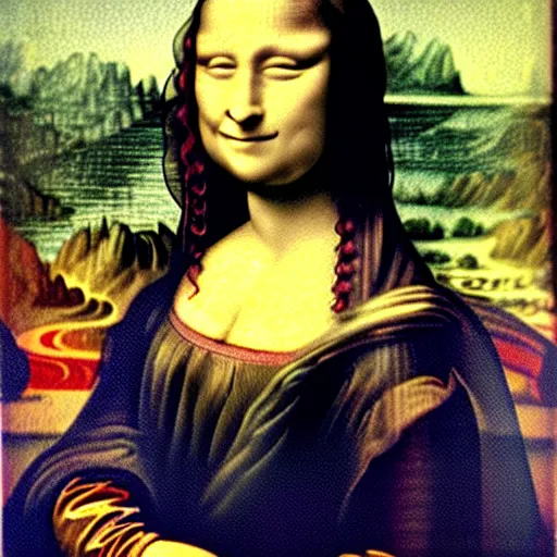 Image similar to Mona Lisa painted by Van Gogh