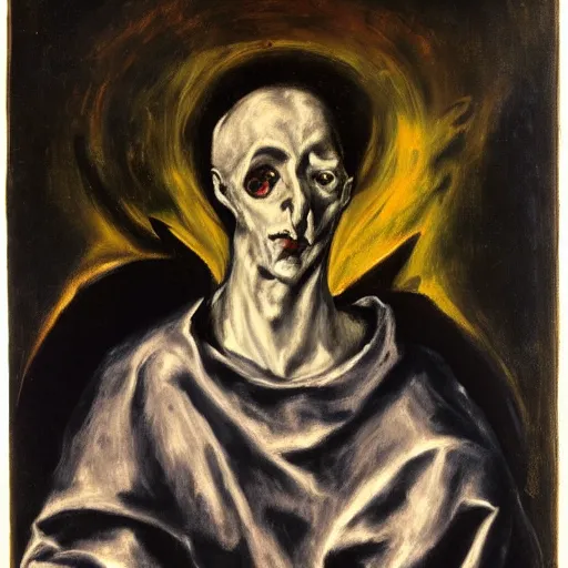 Prompt: El Greco, portrait of a demon