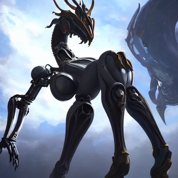 Prompt: highly detailed giantess shot, exquisite warframe fanart, looking up at a goddess beautiful female warframe, as a stunning anthropomorphic robot female hot dragon, looming over you, elegantly posing over you, sleek bright white armor, camera between towering detailed robot legs, proportionally accurate, anatomically correct, sharp detailed robot dragon paws, two arms, two legs, camera close to the legs and feet, giantess shot, furry shot, ground view shot, leg and hip shot, elegant shot, epic low shot, high quality, captura, realistic, sci fi, professional digital art, high end digital art, furry art, macro art, giantess art, anthro art, DeviantArt, artstation, Furaffinity, 3D realism, 8k HD octane render, epic lighting, depth of field