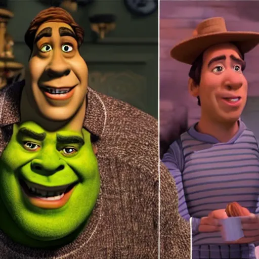 Image similar to jerry seinfeld as shrek movie still