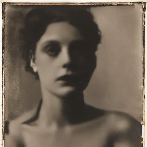 Image similar to photo portrait of a cabaret young female photo by Diane Arbus and Louis Daguerre