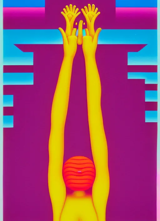 Image similar to yoga by shusei nagaoka, kaws, david rudnick, airbrush on canvas, pastell colours, cell shaded, 8 k