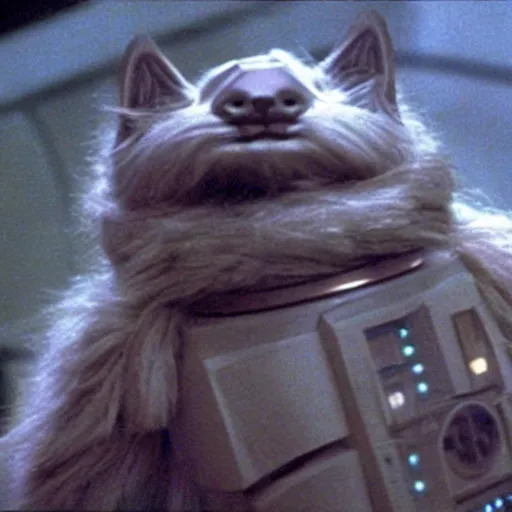 Image similar to a film still of cat - dog hybrid in star wars 1 9 7 7, realistic, photorealistic, detailed,