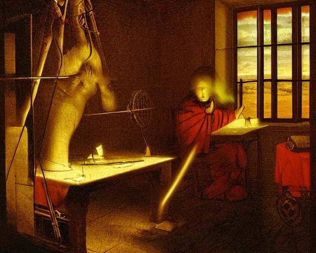 Image similar to burning the midnight oil, a simple vector pop surrealism, by ( leonardo da vinci ) and greg rutkowski and rafal olbinski