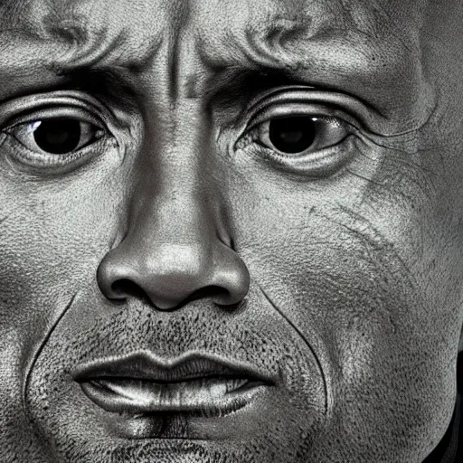 Image similar to dwayne johnson made of stone