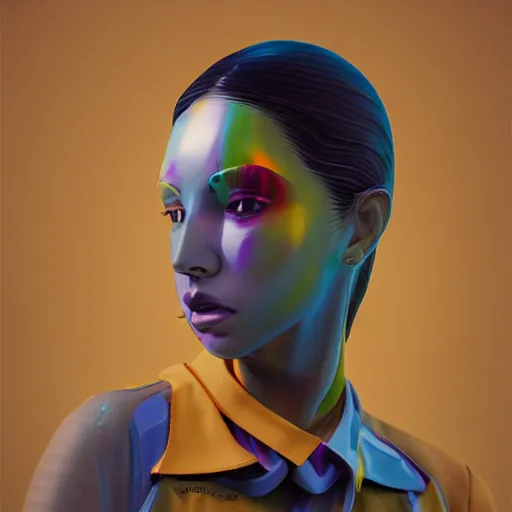 Image similar to abstract 3d female in a modern nike suite age 14 by james jean and Jason Chan, rendering, redshift, octane