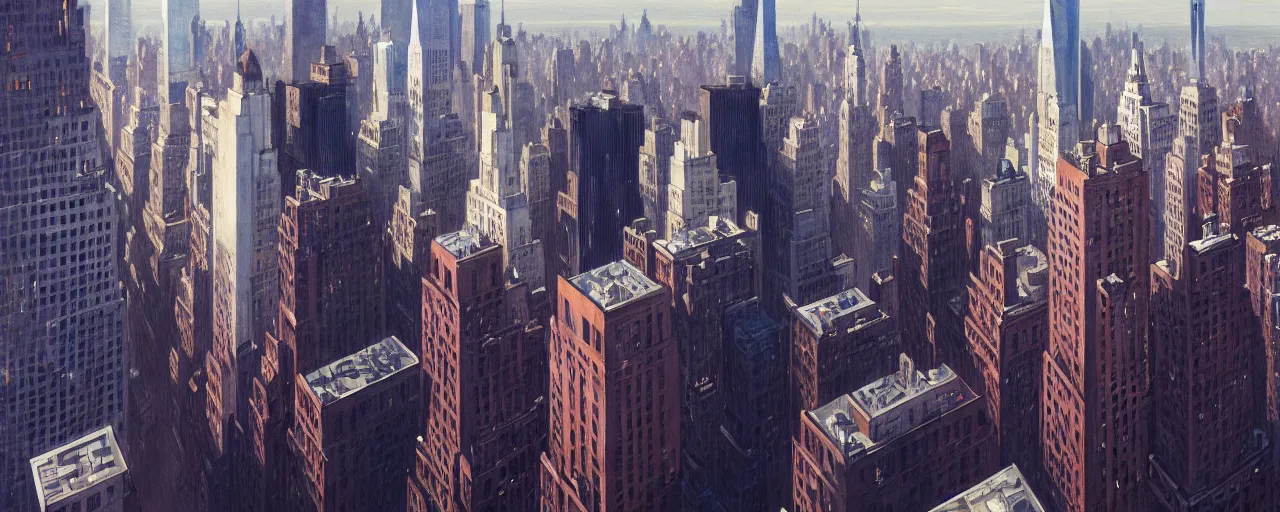 Image similar to photo of new york city center. aerial. architecture. trending on artstation. cgsociety. art by greg rutkowski and moebius