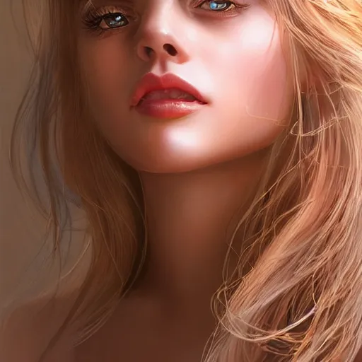 Prompt: a gorgeous female photo, professionally retouched, soft lighting, wearing sundress, illuminated by moonlight, realistic, smooth face, blonde goddess, luscious lips, perfect eyes, wide angle, sharp focus on eyes, shocked expression on her face, 8 k high definition, insanely detailed, intricate, elegant, art by artgerm and wlop