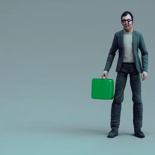 Image similar to john oliver action figure, mint condition, 3 d octane render, artstation, andrew krivulya