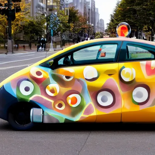 Image similar to a car with the shape of david coperfield