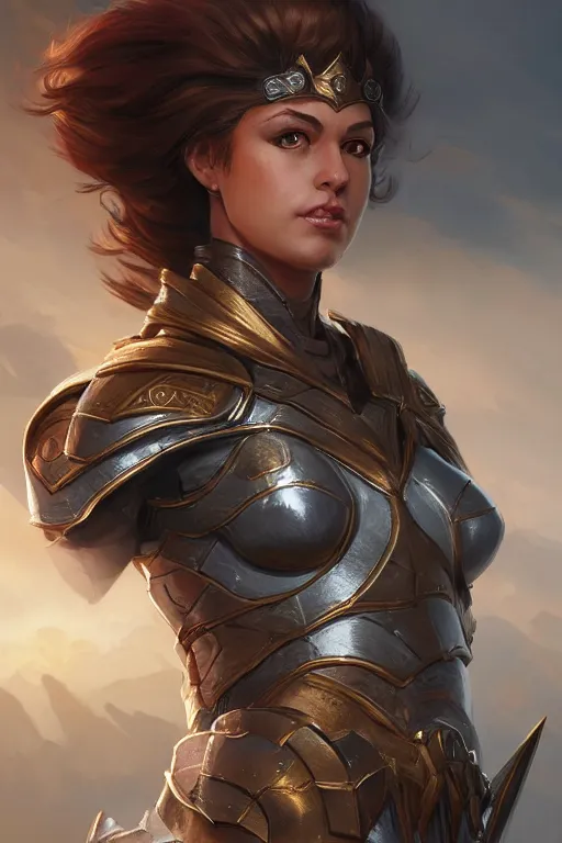 Image similar to amazon valkyrie athena, d & d, fantasy, portrait, highly detailed, headshot, digital painting, trending on artstation, concept art, sharp focus, illustration, art by artgerm and greg rutkowski and magali villeneuve