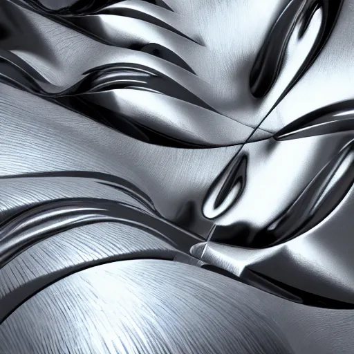 Image similar to hyperfuturism abstract 3 d object, liquid metal, chrome, fur, octane render, high detail