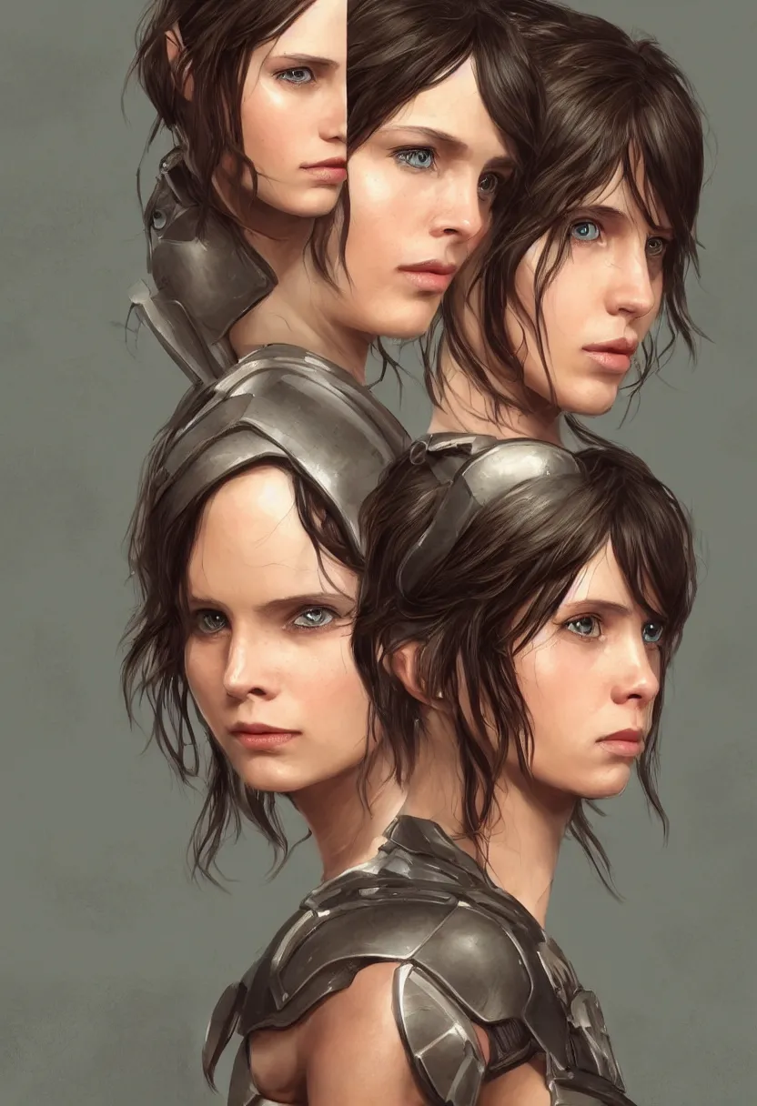 Prompt: gorgeous jyn erso with swimsuit armor, by bryan matyas, portrait, profile posing, perfect anatomy, hyper photorealistic, digital photography, artstation, concept art