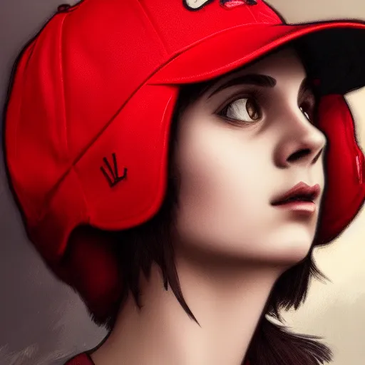 Prompt: a red baseball cap, artstation, Grim fantasy,emotional, EOS R5, f/2.5 , illustration , concept art, award winning photograph, 8k, Alphonse Mucha style,