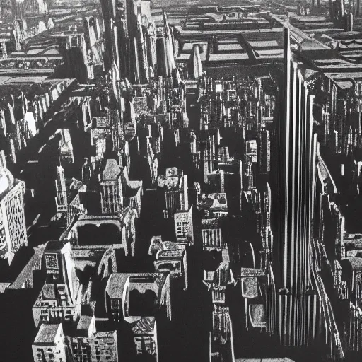 Prompt: an aerial photograph of a metropolis built in art deco style, photo realistic, extremely detailed, cinematic lighting, establishing shot, retro, art deco, gilded age