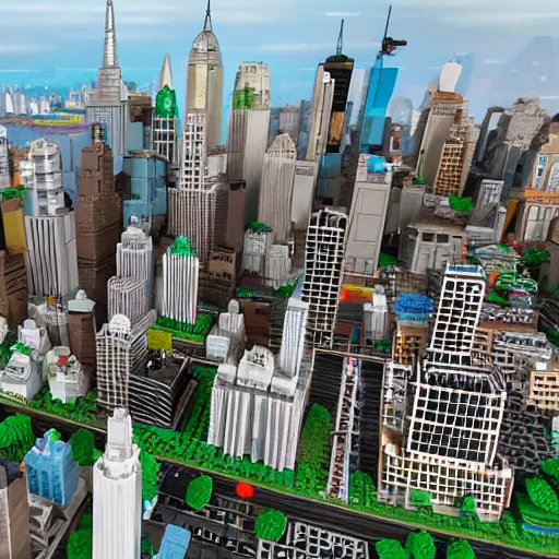 Image similar to lego model of manhattan, unreal engine 5,