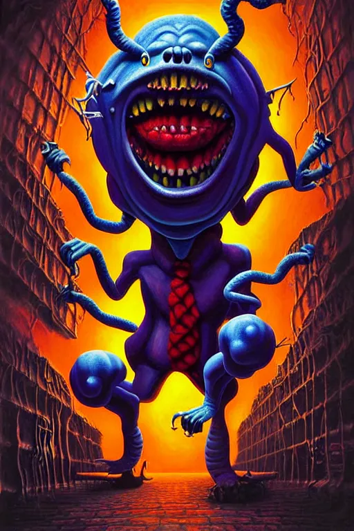 Prompt: a hyperrealistic painting of an epic boss fight against monster hey arnold!! ornate supreme dark overlord, cinematic horror by chris cunningham, lisa frank, richard corben, highly detailed, vivid color,