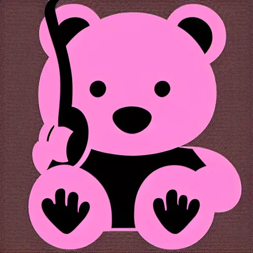 Image similar to a cute pink cuddly bear wearing headphones vector logo