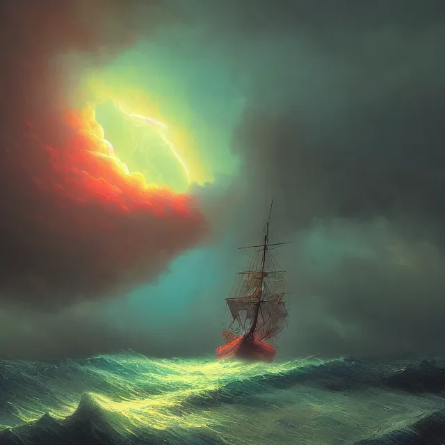 Image similar to the eye of the storm, colorful, sharp and focus, ultra detailed, beautifully lit, astrophotography, in the art style of dan mumford, ivan aivazovsky and marc simonetti