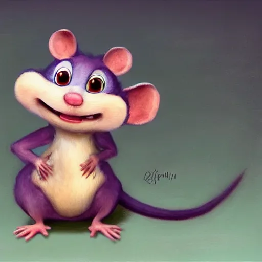 Image similar to cute rat pixar concept art trending artstation oil painting